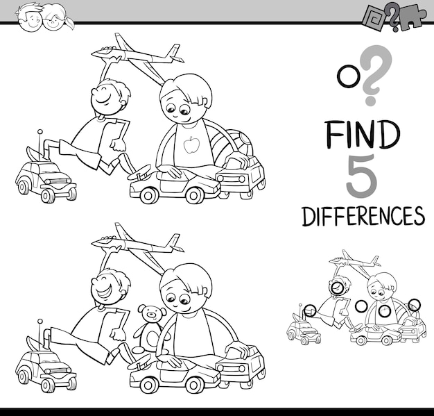 task of differences coloring book