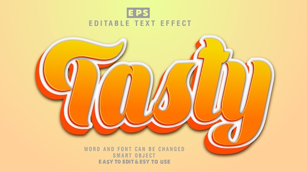 Tasty 3d Editable Text Effect Vector With Background