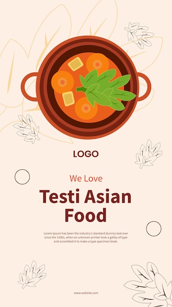 Tasty asian food vector template