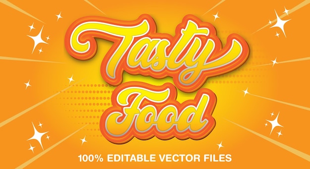 Tasty food editable 3D text effect Template