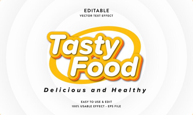 Vector tasty food editable text effect template