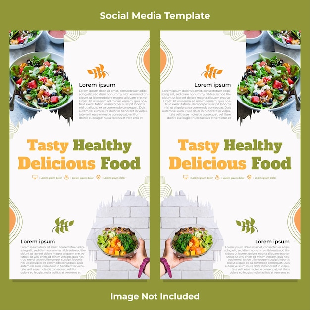 tasty healthy food social media story template