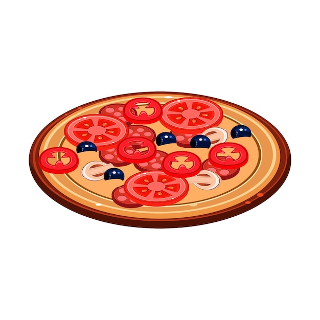 Tasty Italian Pizza Illustration. Vector Design modern style