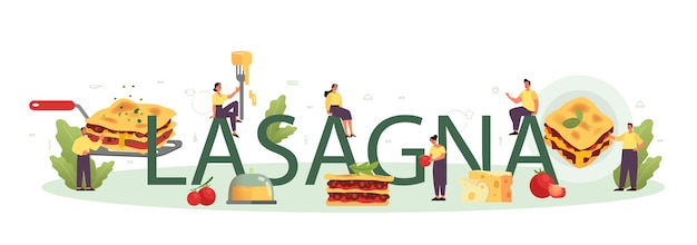 Tasty lasagna typographic header