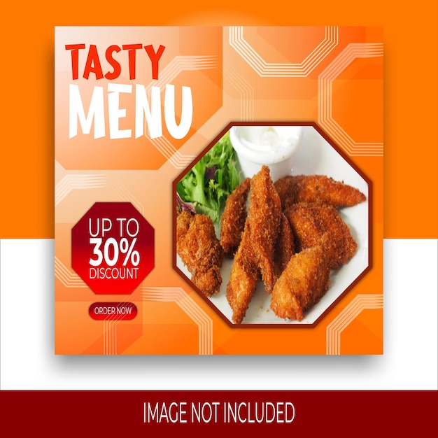 Tasty menu promotion banner template for social media post