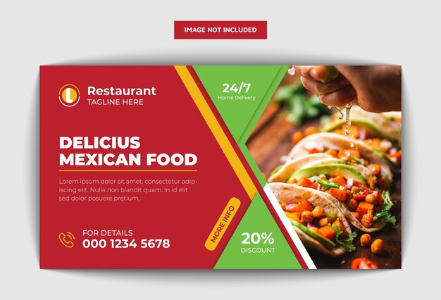 Vector tasty mexican food banner template design