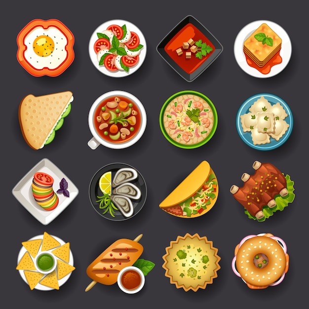 tasty vector icondishes set 2