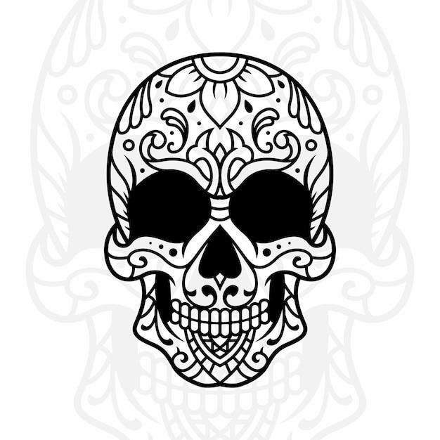 tatoo skull art illustration