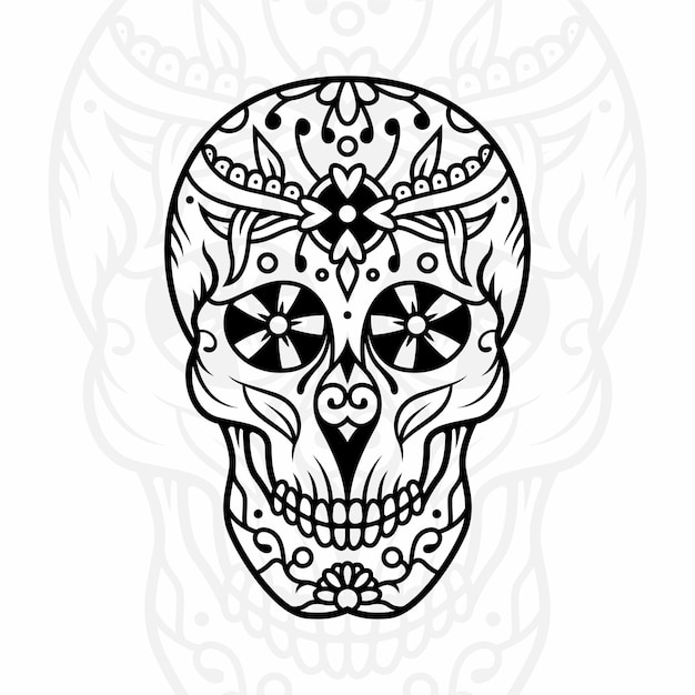 tatoo skull art illustration