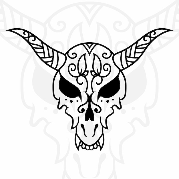 tatoo skull art illustration