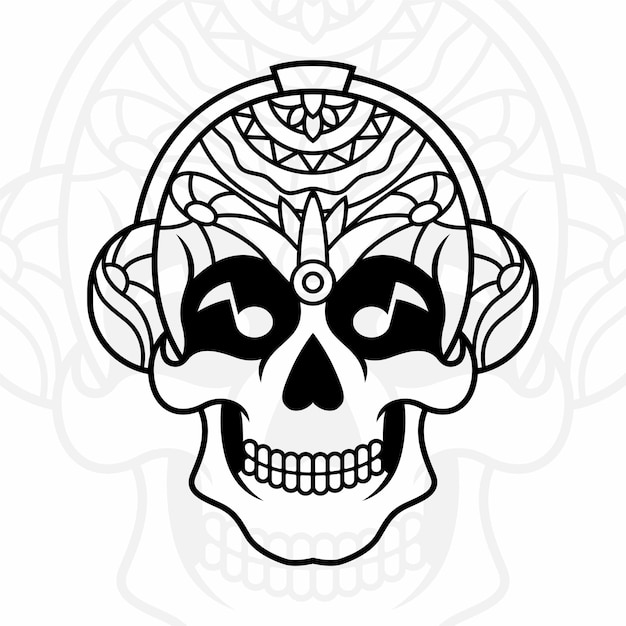 tatoo skull art illustration