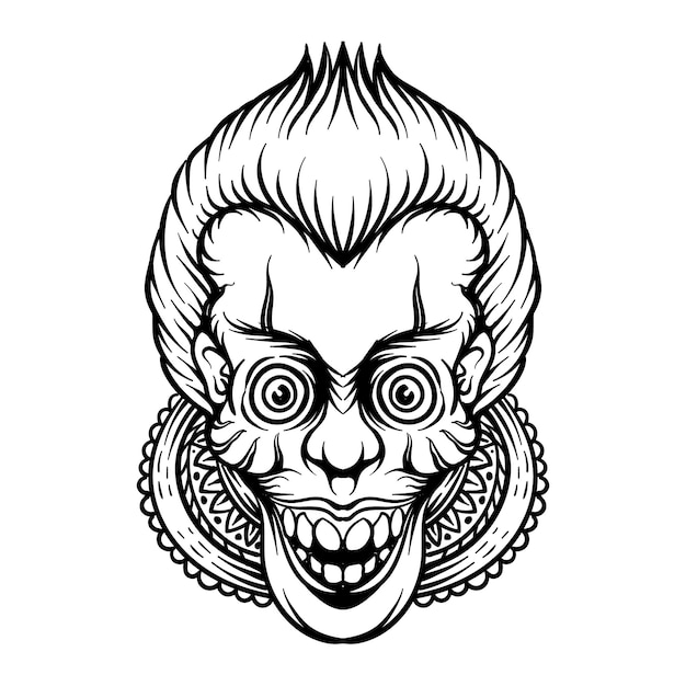 tattoo design clown black and white