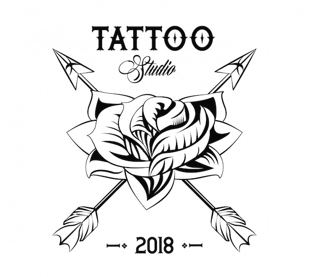 Tattoo design with old school drawings