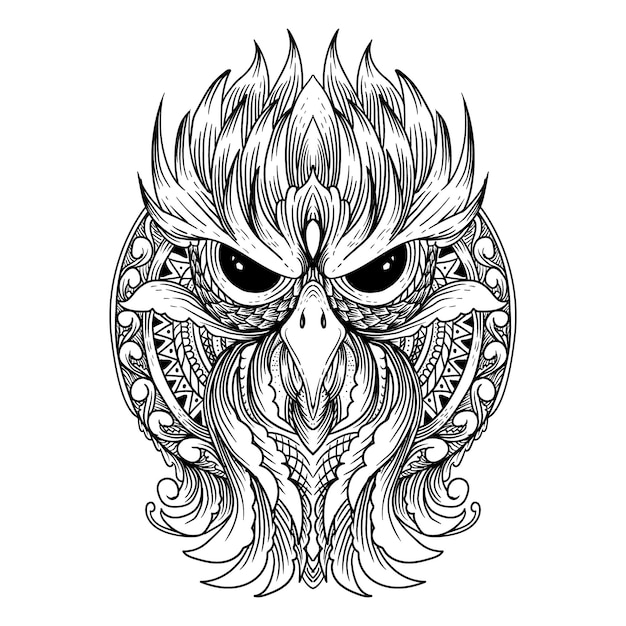 tattoo and t shirt design mandala and owl premium