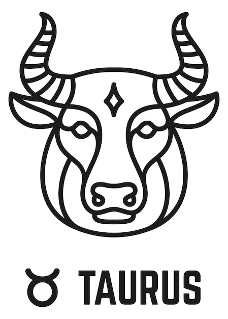 Taurus symbol Black line stellar icon Zodiac sign