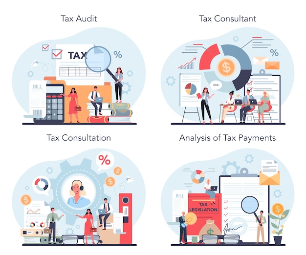 Tax consultant concept set