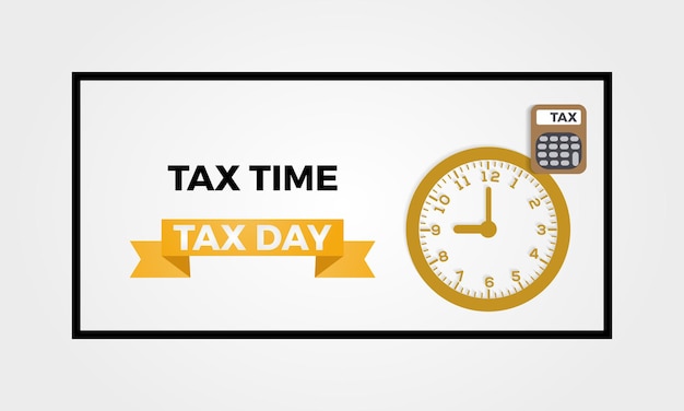 Tax Day celebrated every year of April 15th Vector banner flyer poster and social medial template design