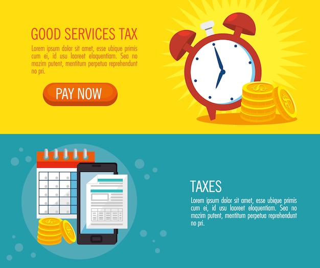 tax day time set icons vector illustration design