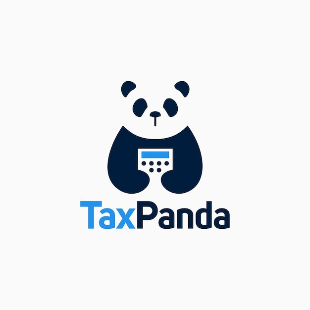 Tax Panda Consultant Calculator Logo Vector Icon Illustration