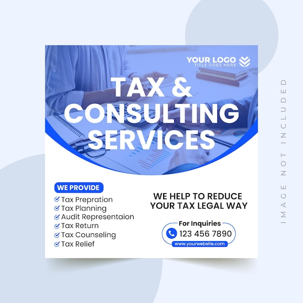 Tax Preparation Social Media Design income tax return service social media banner template