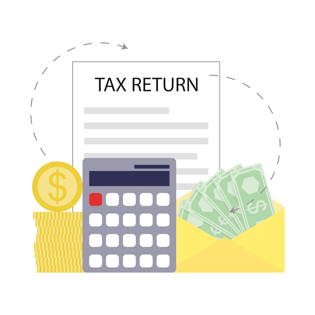 Tax return concept calculation to back money