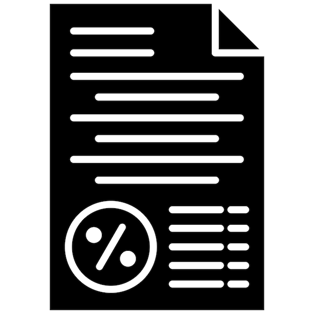 Taxes Glyph Solid Black Illustration