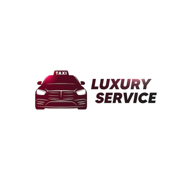 Vector taxi logo luxary car silhouette business class taxi premium taxi