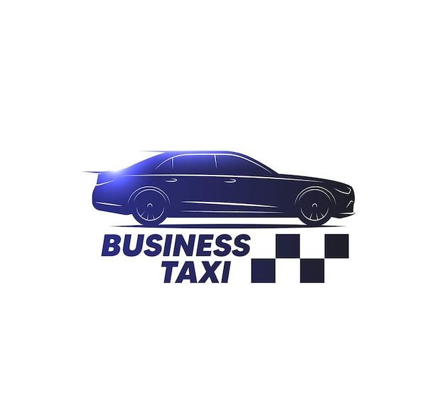 Vector taxi logo luxary car silhouette business class taxi