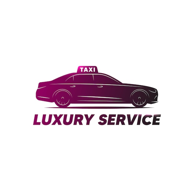 Taxi logo Luxury car silhouette Business class taxi luxury service