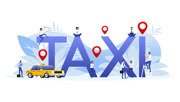 Taxi mobile application Taxi service Order online Vector stock illustration