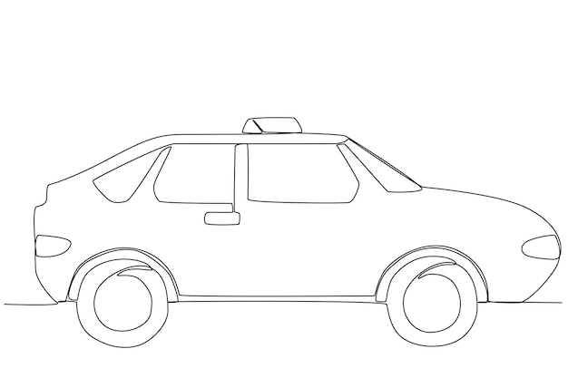 A taxi for private hire transportation one line art