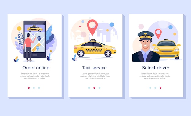 Taxi service concept illustration Order cab online service mobile application design