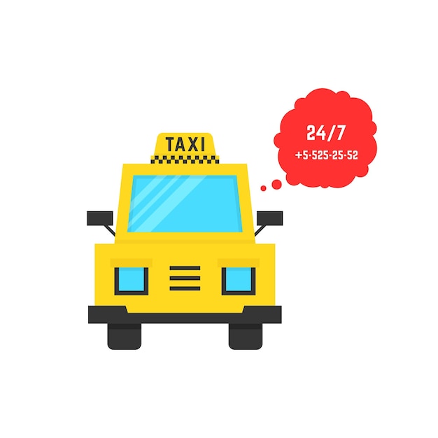 Taxi service with speech bubble. concept of commuter taxicab, tourist, user friendly, trip, customer, transportation. flat style trend modern logotype design vector illustration on white background