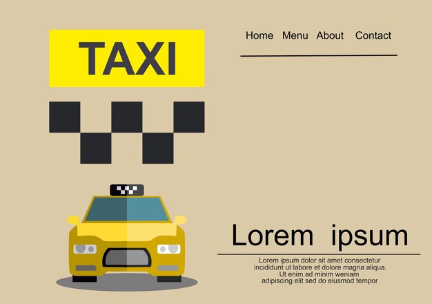 Vector taxi symbol, and car on the background, vector illustration