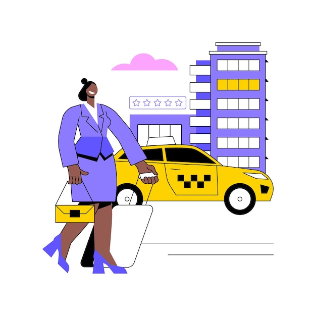 Taxi transfer abstract concept vector illustration