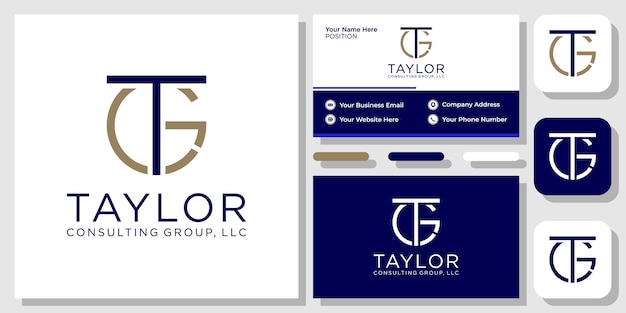 Taylor Consulting Group llc letters bold fashion service clothes with business card template