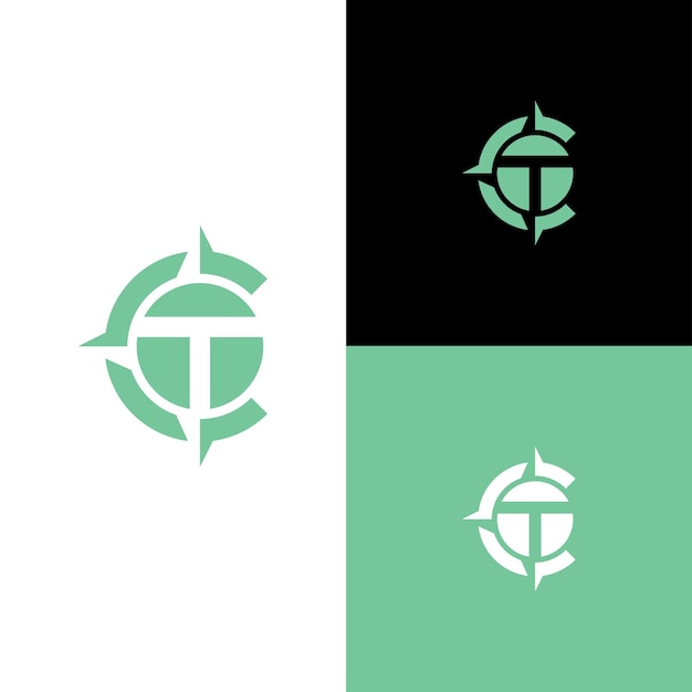 TC initials logo, clean minimal logo, compass shape