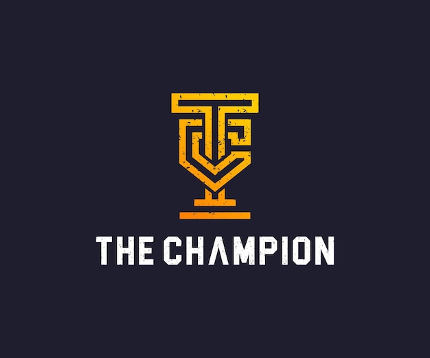 TC modern trophy logo elegant and clean icon basic concept