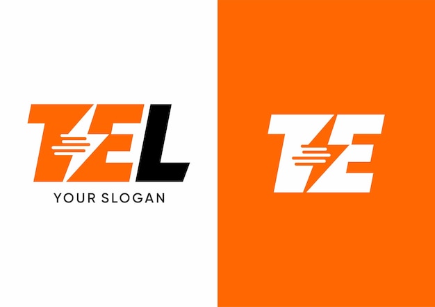 te electric vector flat monogram logo template