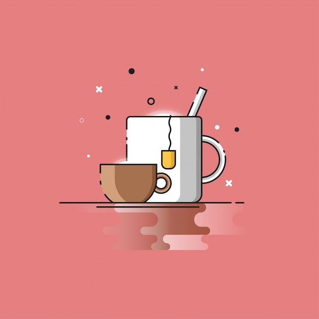 Tea and Coffe icon illustration