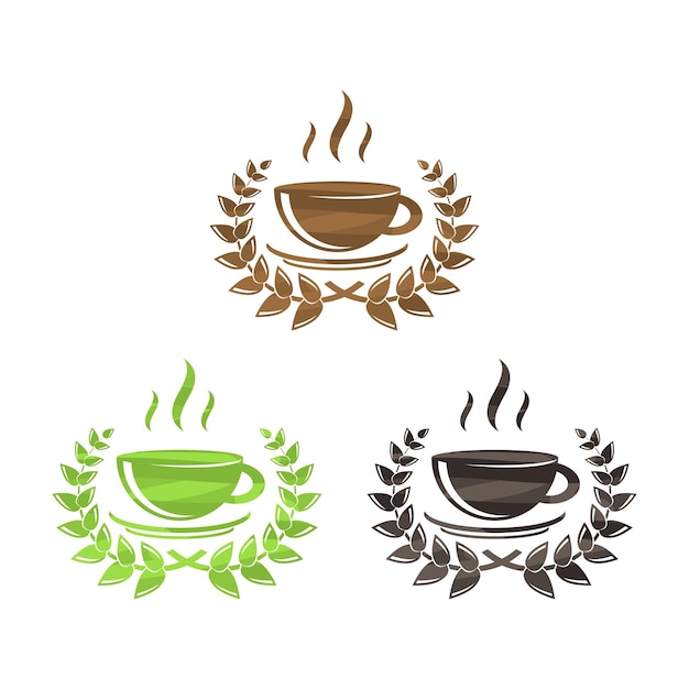 Tea and coffee symbols set