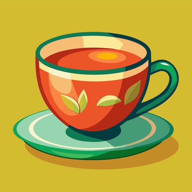 Vector tea cup clipart cartoon illustration drawing