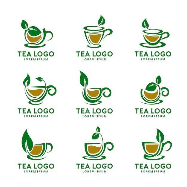 Tea Cup Logo Design Set