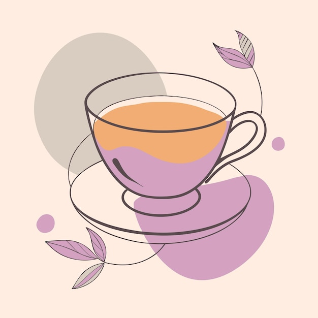 Vector tea cup vector illustration simple and minimal 14