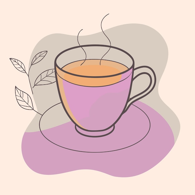 Vector tea cup vector illustration simple and minimal 18