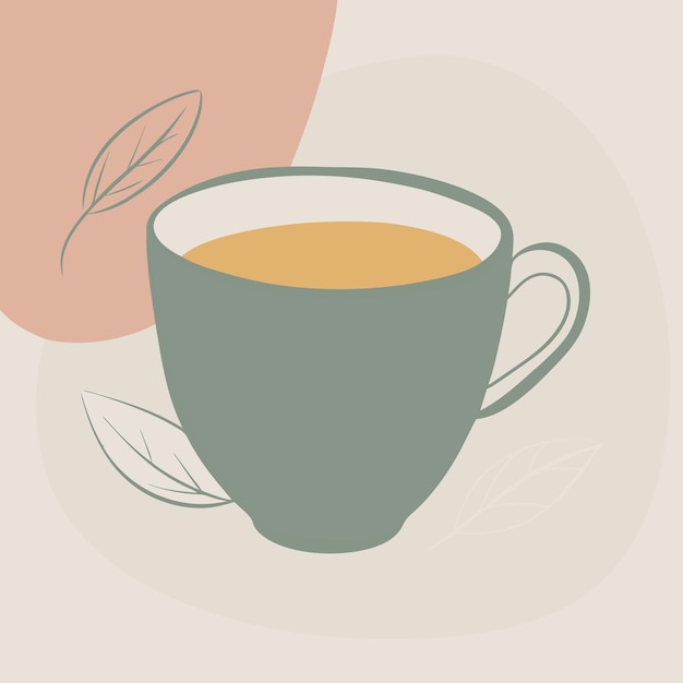 Vector tea cup vector illustration simple and minimal 8