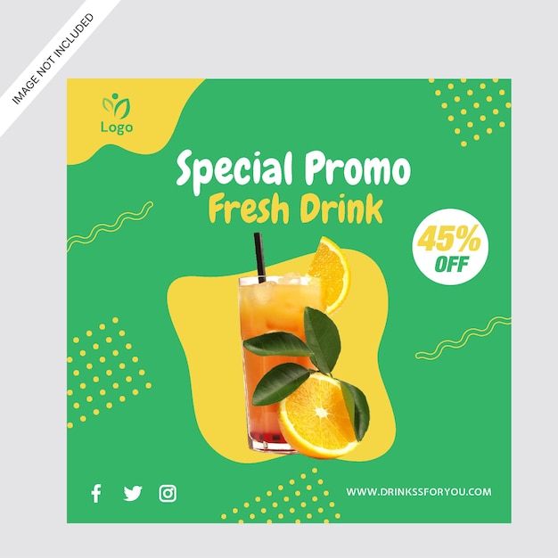 tea drink social media promotion instagram post design template