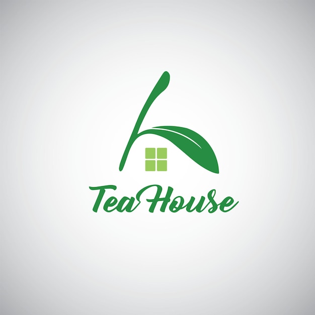 Tea House Leaf Logo Template Design Vector