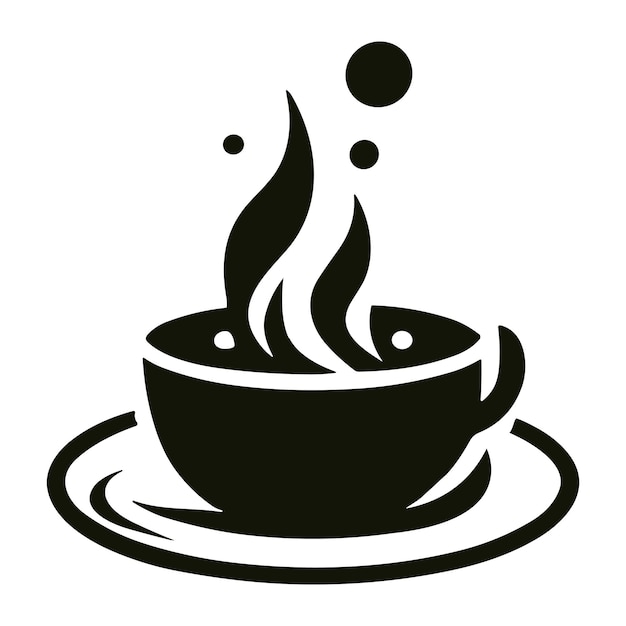 tea icon isolated in white and black colors