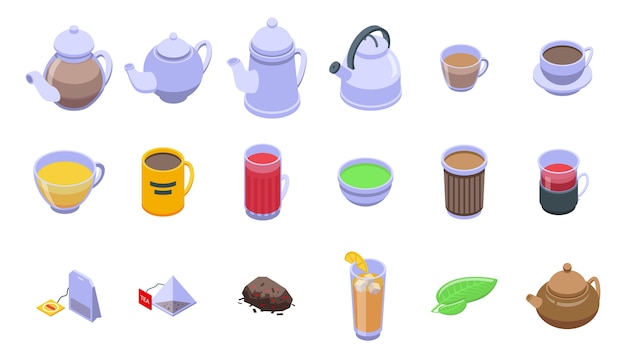 Tea icons set.